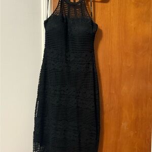 Guess Black Halter Sheath Midi Dress